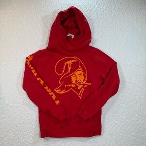 Buccaneers hoodie womens pullover old bucs logo XS red and orange by junk food
